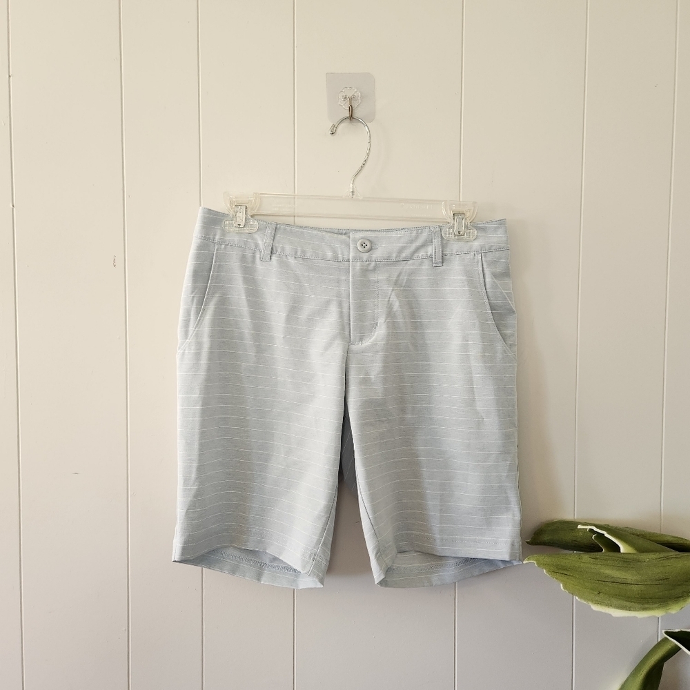 Columbia PFG Bermuda Shorts Hiking Activewear Fishing Womens Light Blue Summer